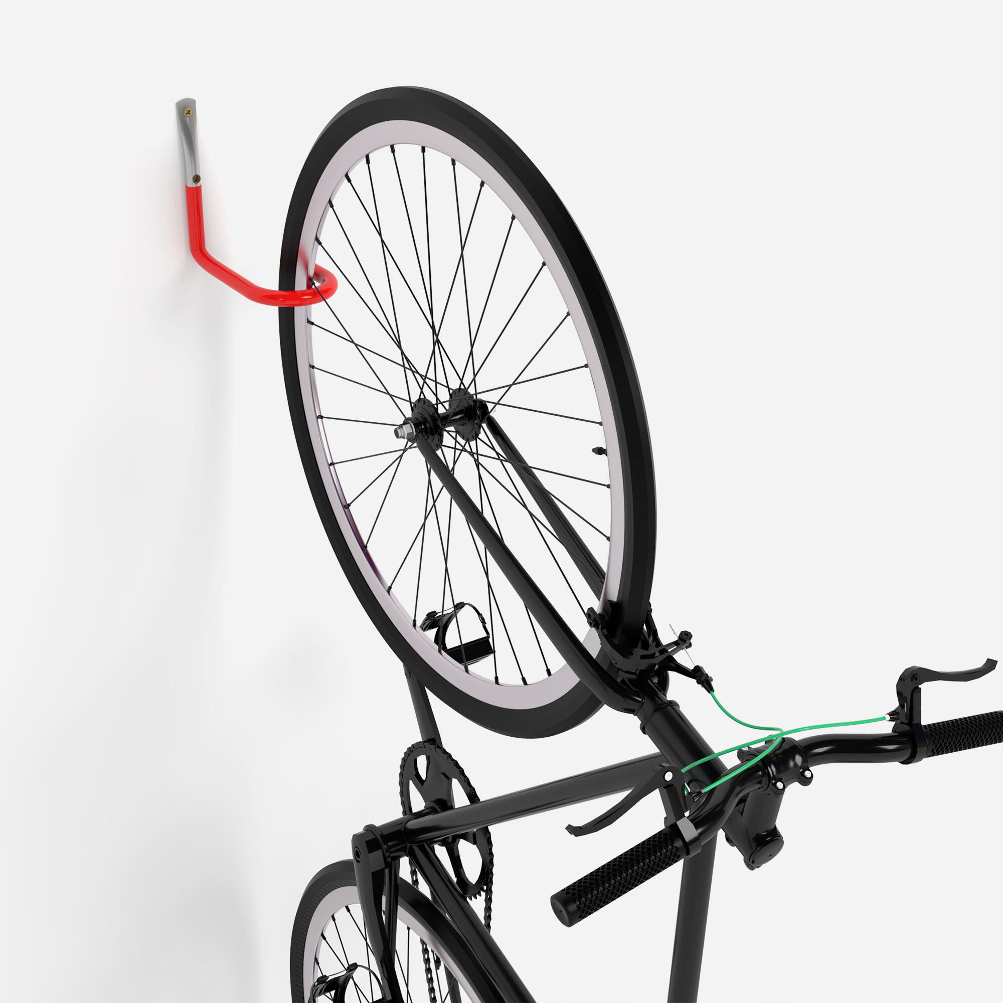 Soporte Bicicleta Pared/Techo Fabricado en Acero Acabado en Rojo 4/5