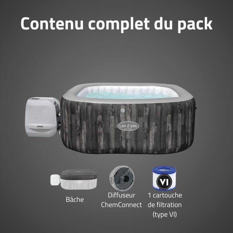Bestway Spa gonflable carré Lay-Z-Spa Majorca HydroJet Pro 4-6 personnes 5/6