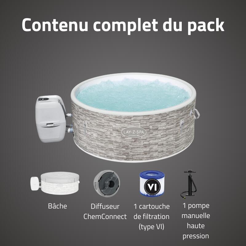 Bestway Spa gonflable rond Lay-Z-Spa Vancouver AirJet WiFi 3-5 p 6/7
