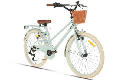 Cortego nova d7 22 inch meisjesfiets 7 versnellingen groen met mand