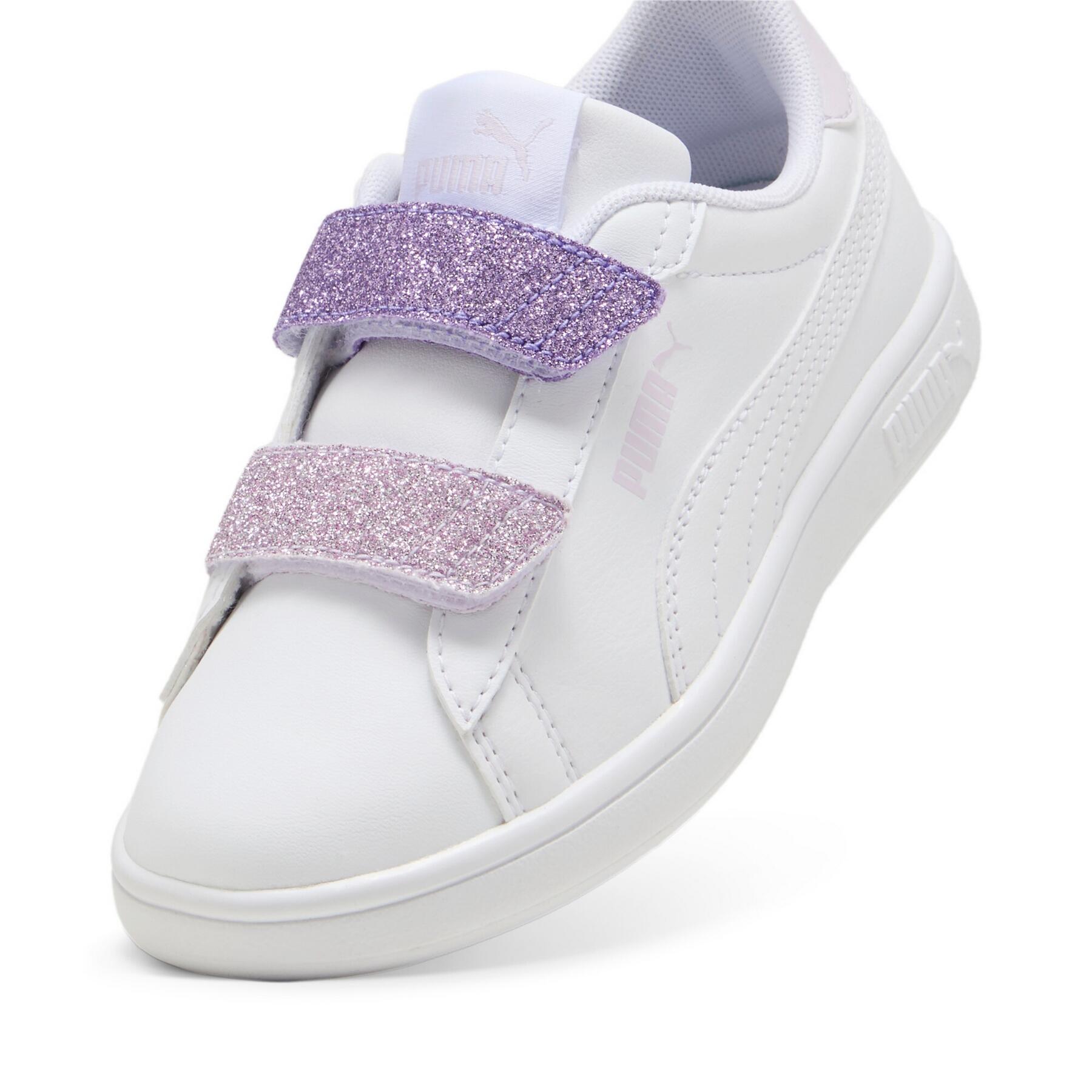 Puma Smash 3.0 L Glitter Velcro V PS - Zapatilla infantil, de velcro, multicolor 5/7