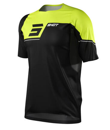 Maillot Manches Courtes Shot Revolt Noir/Jaune Enfant