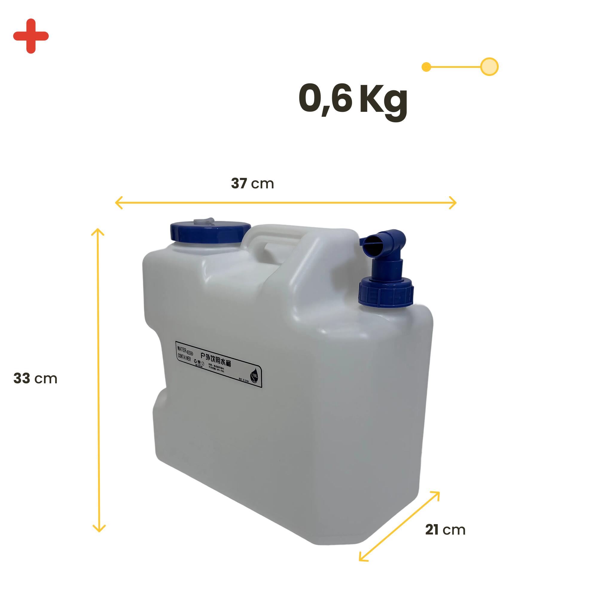 Réservoir d’eau portable 18 L avec valve ON/OFF 2/4