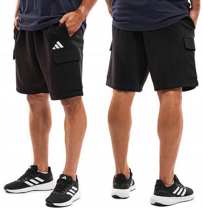 Short cargo homme adidas en coton d'entraînement noir