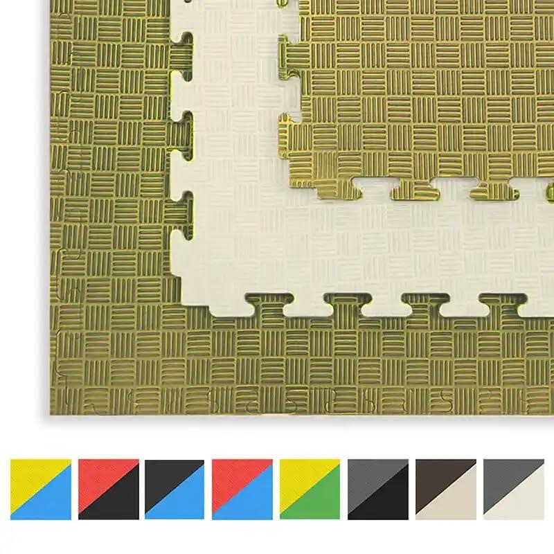 Tatami Puzzle EVA 100x100x20 mm (Lote 4 uds) Blanco - Olivo 2/7
