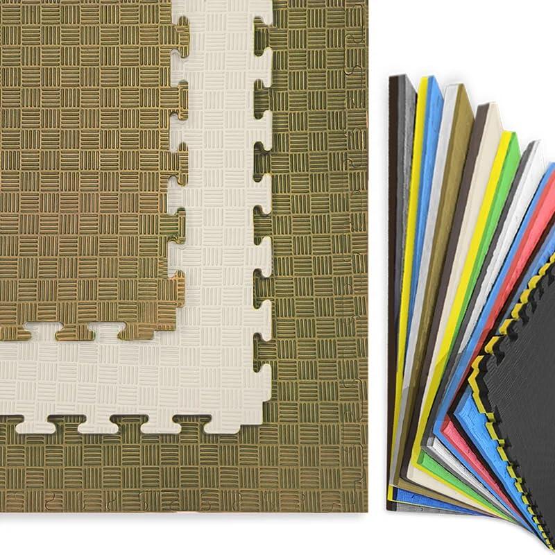 Tatami Puzzle EVA 100x100x20 mm (Lote 4 uds) Blanco - Olivo 7/7