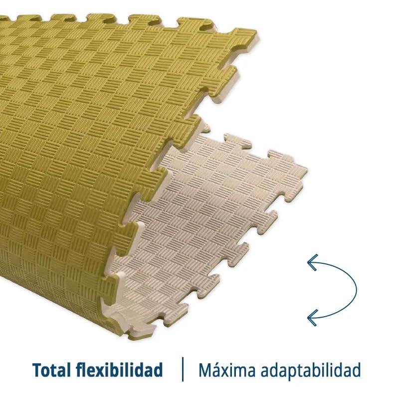 Tatami Puzzle EVA 100x100x20 mm (Lote 4 uds) Blanco - Olivo 4/7