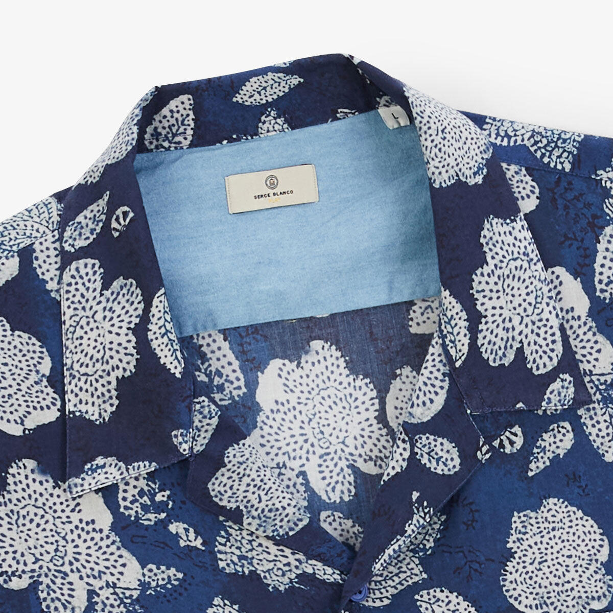 Camicia a maniche corte con stampa floreale in cotone 3/4