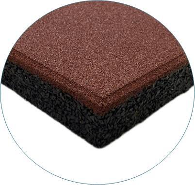 Loseta caucho gimnasios y fitness 500x500x40 mm roja | Lestare 3/3