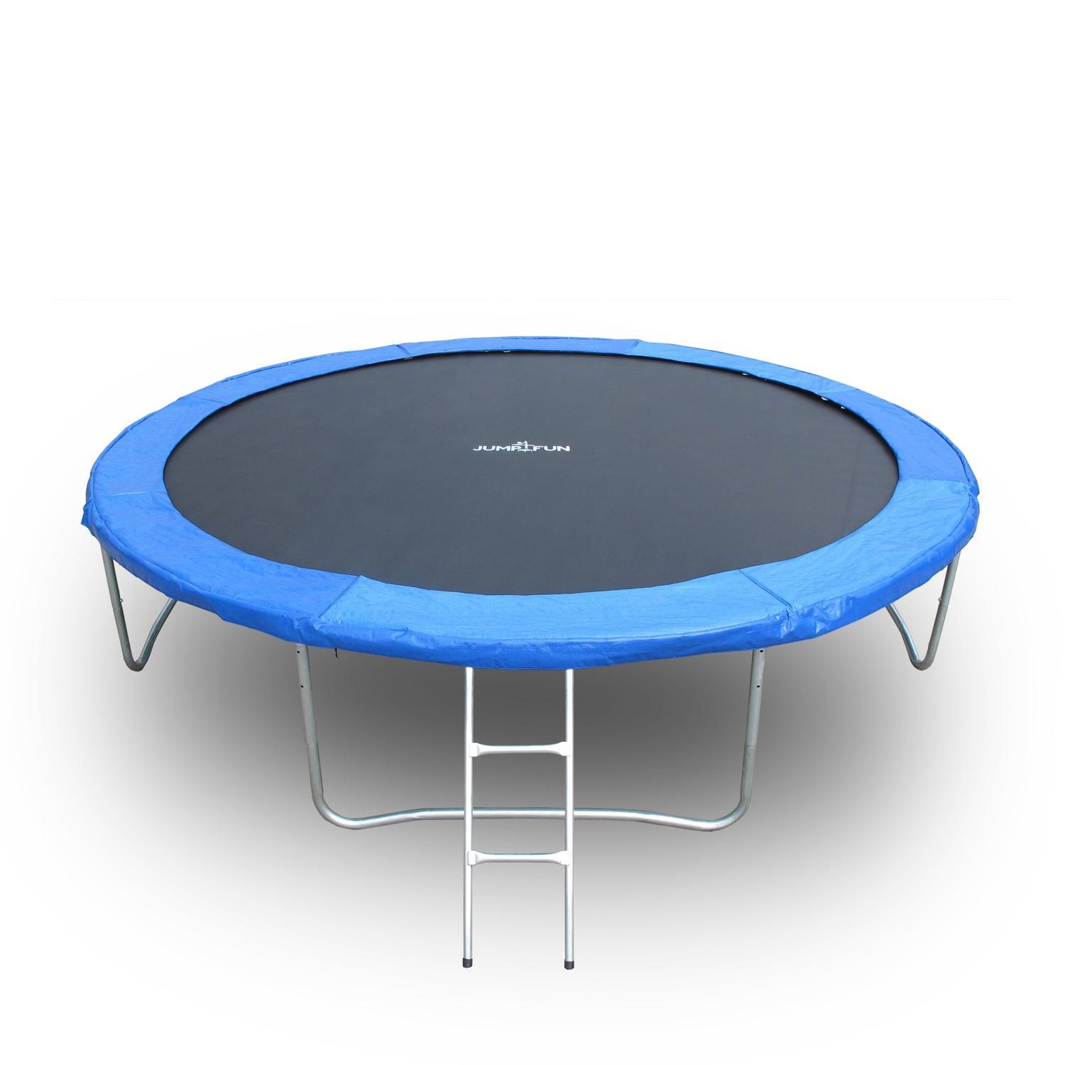 Cama elástica de 305 cm con tapete de velo azul, escalera y velo de red 6/7
