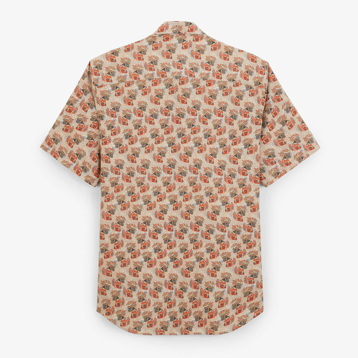 Camicie a maniche corte beige con stampe 3/5