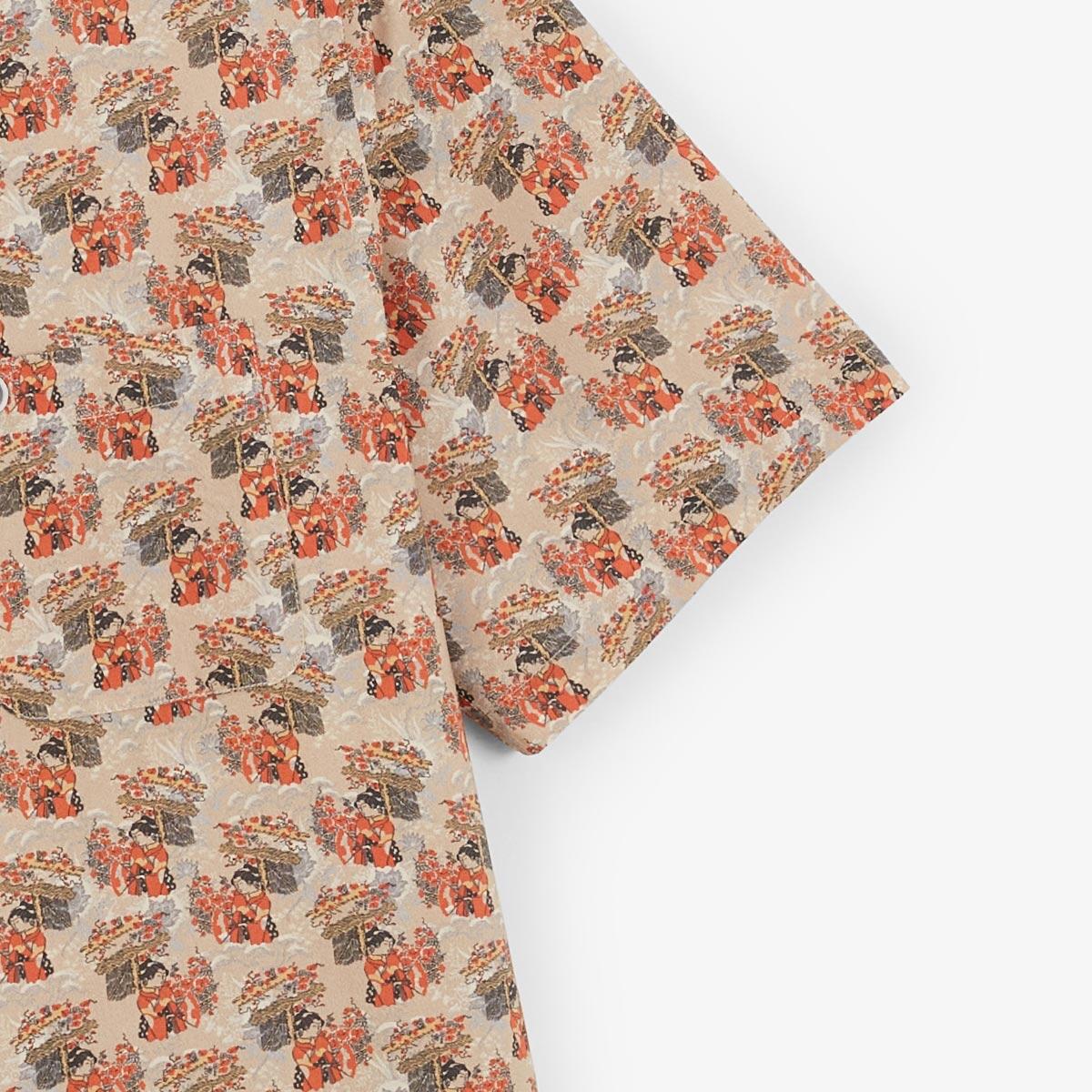 Camicie a maniche corte beige con stampe 5/5