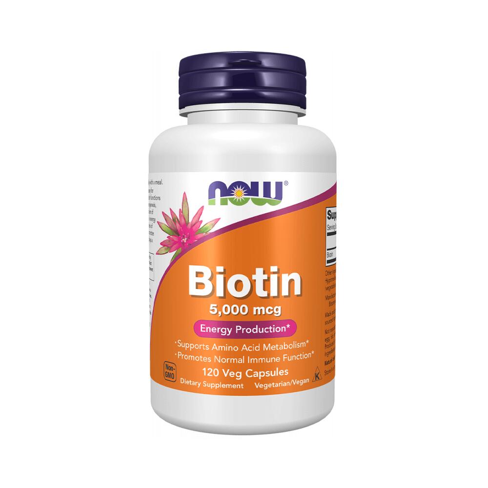 Now Foods Biotin 5000mcg (120 vcaps) Unflavoured - Vitamins, Minerals & Health