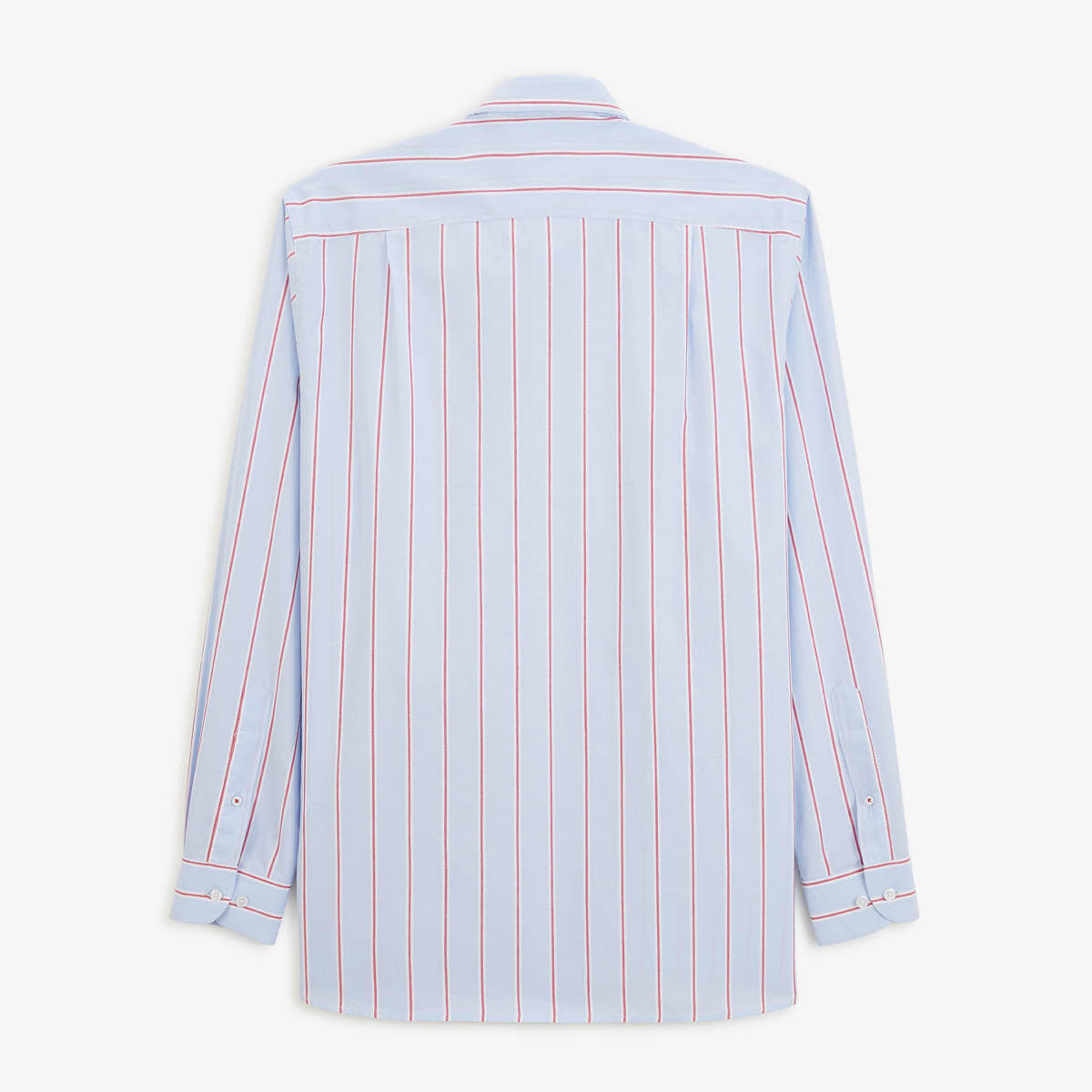 Camicia a maniche lunghe a righe in cotone oxford azzurro 2/4