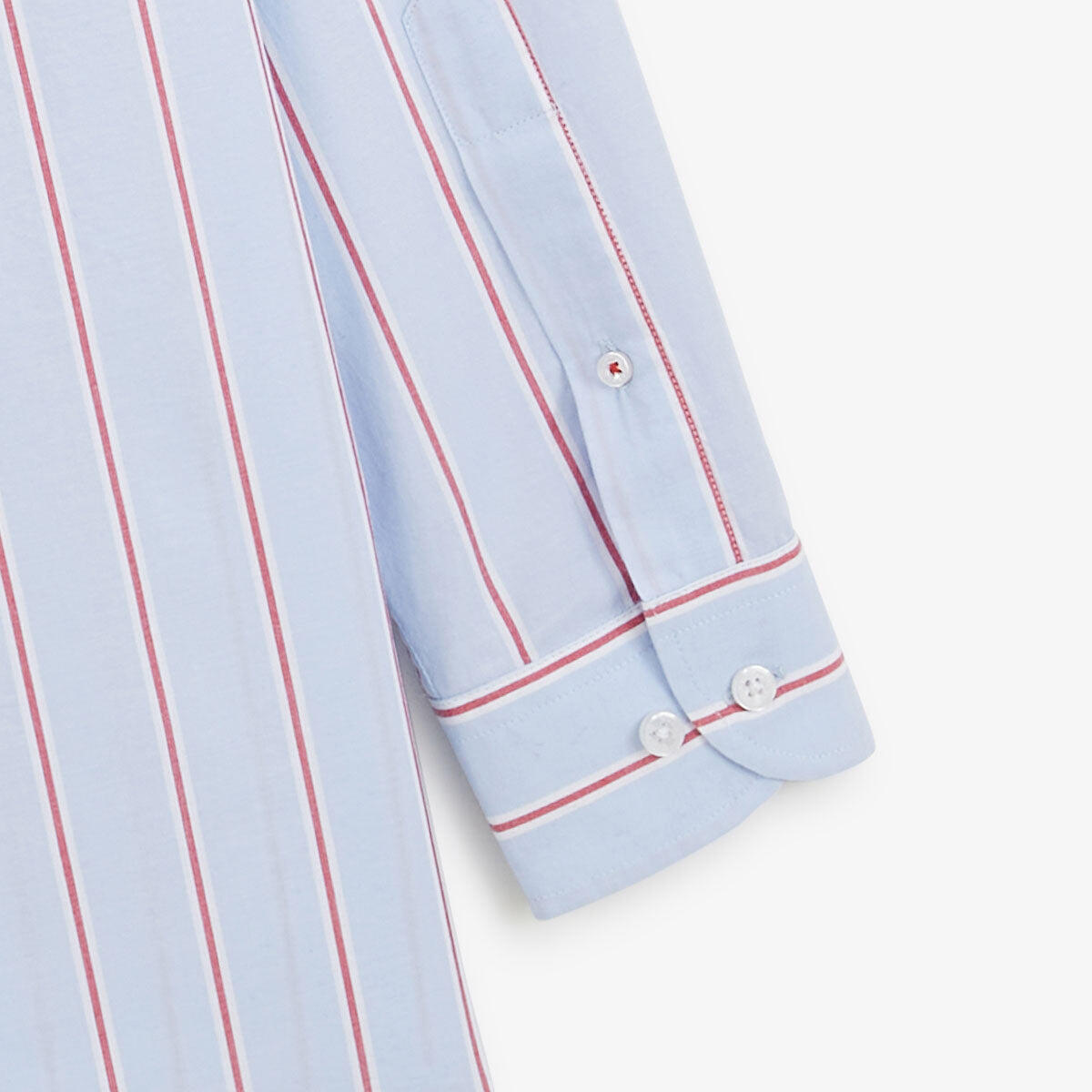 Camicia a maniche lunghe a righe in cotone oxford azzurro 4/4