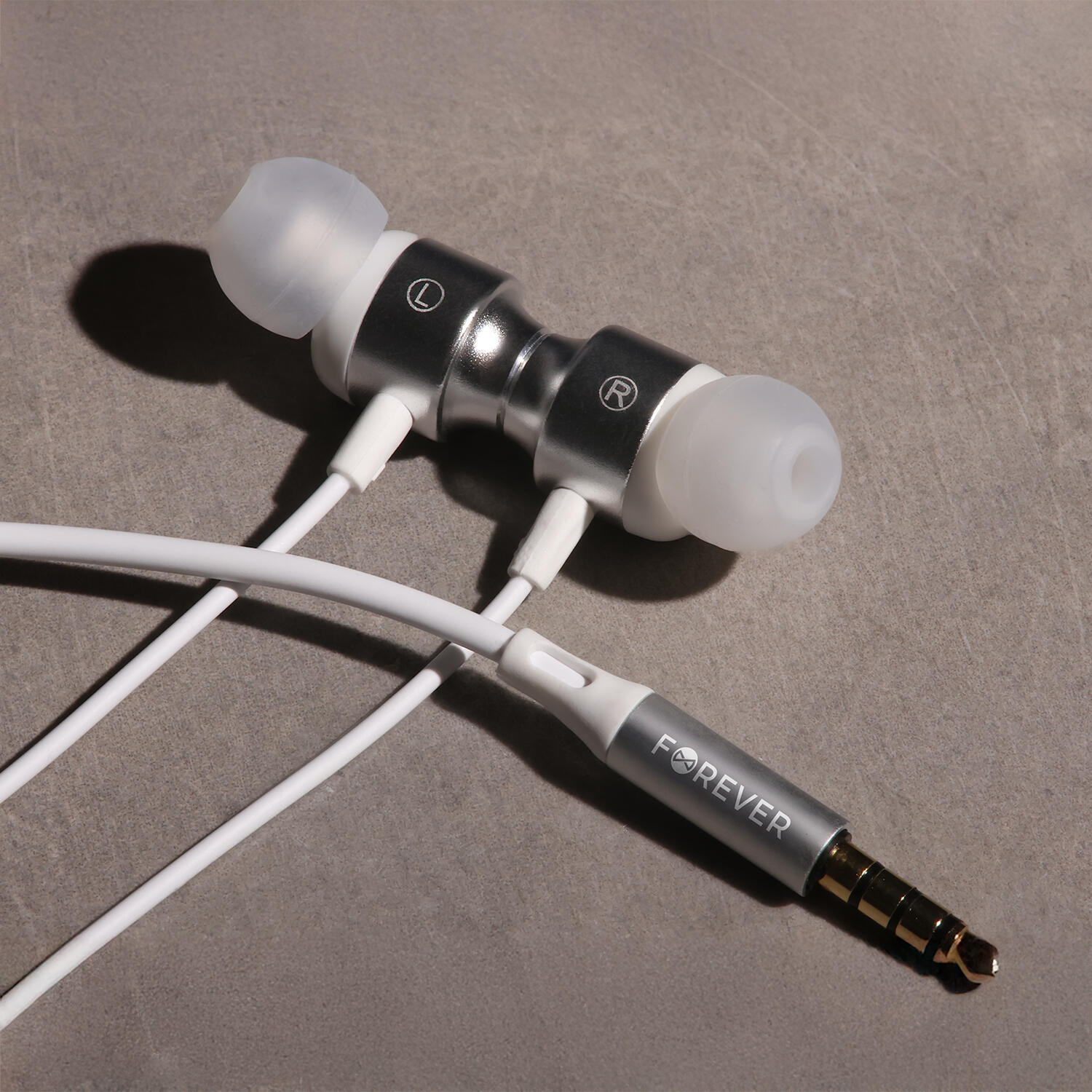Écouteurs filaires Forever EP-01 intra-auriculaires jack 3,5 mm blancs 2/6