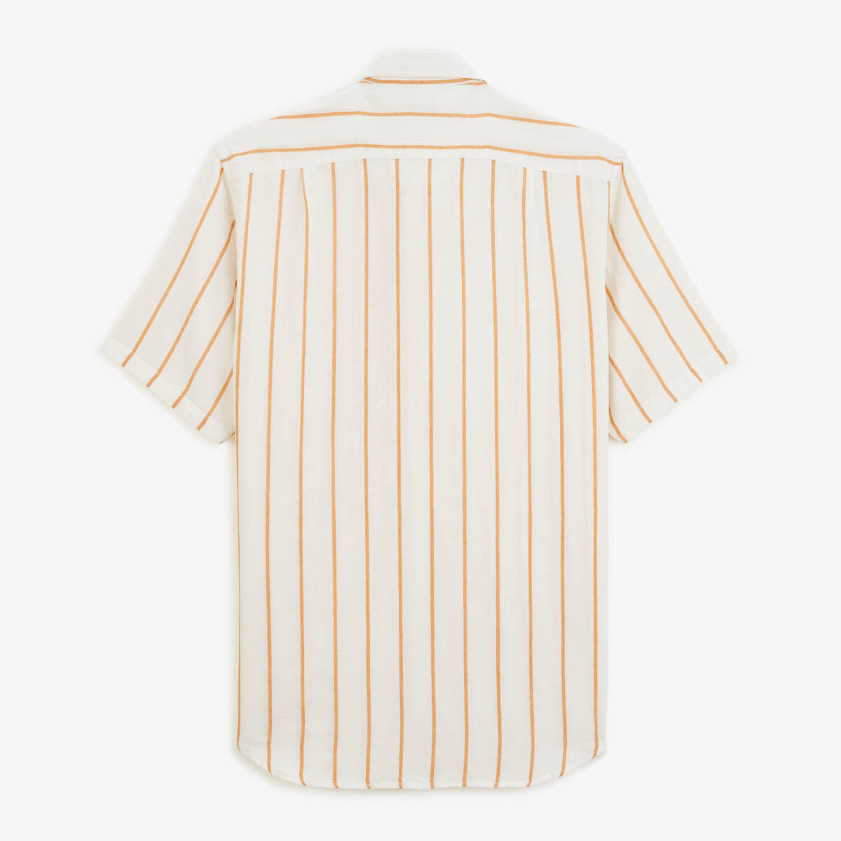 Camicia a maniche corte a righe bianche in cotone 3/5