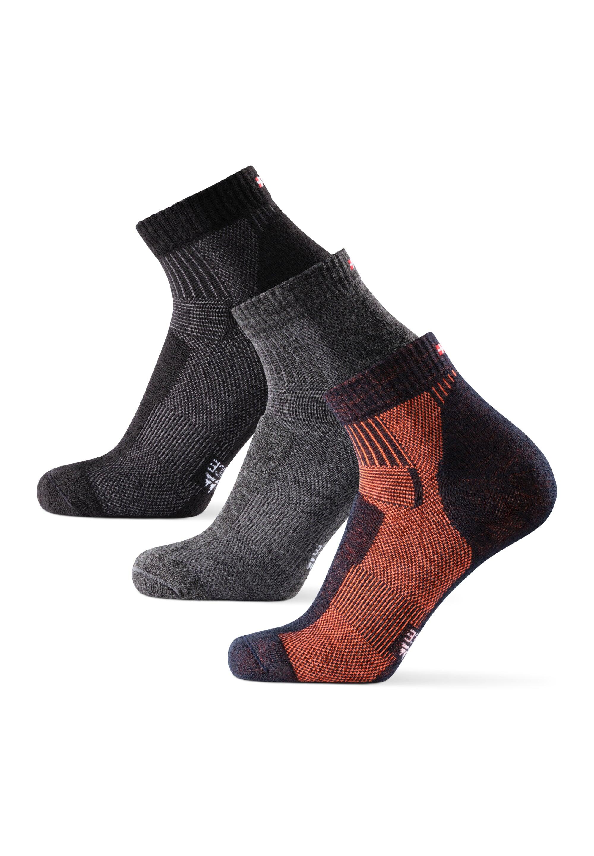 Chaussettes de randonnée basses laine mérinos légères 3 paires 3/5