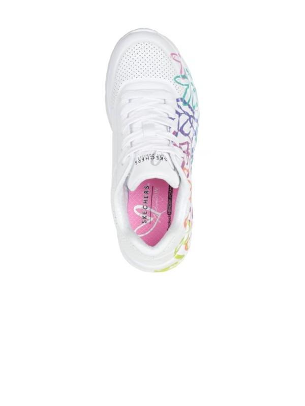 Tênis esportivos para meninas Skechers branco. 2/6