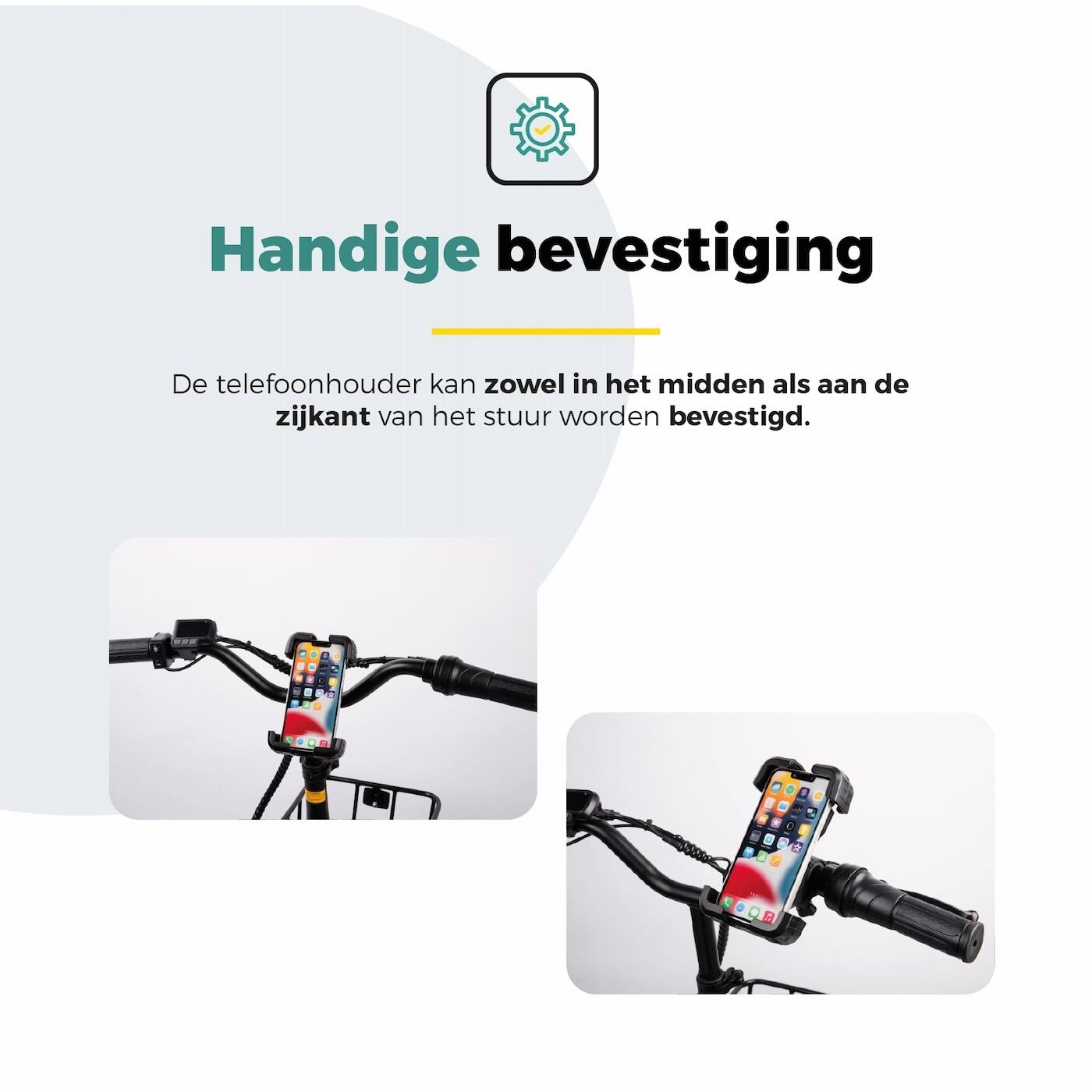 Voltano Strong Telefoonhouder Fiets - Zwart - Universeel 2/7