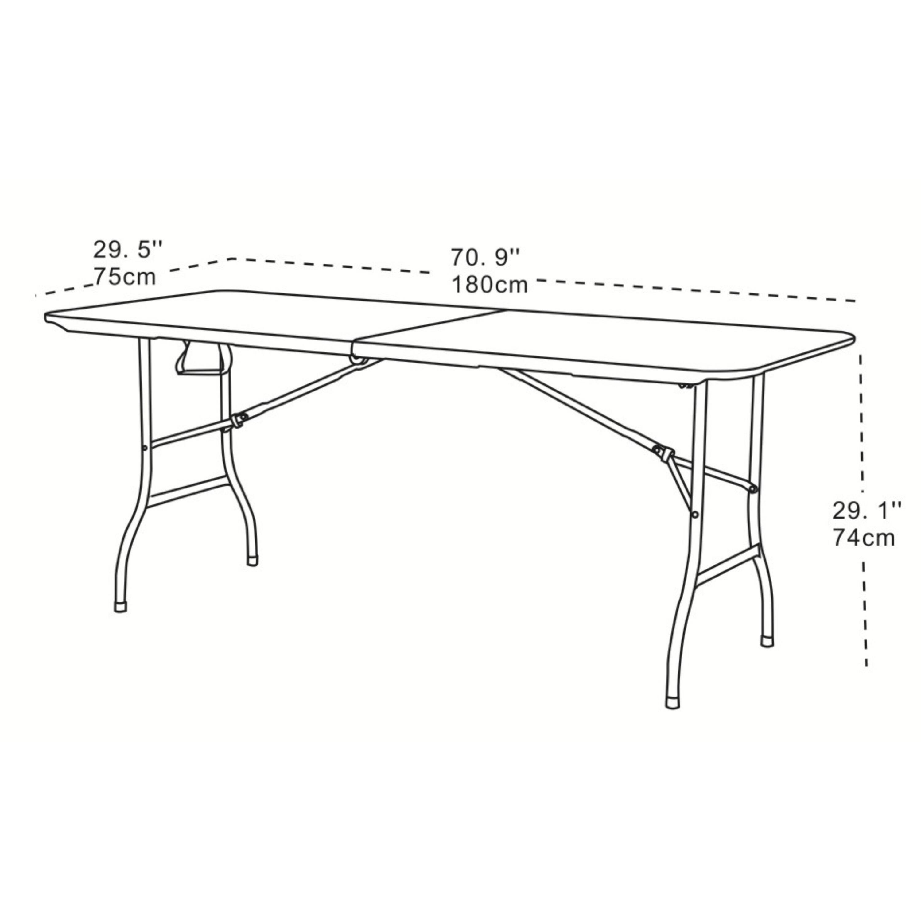 Opvouwbare brasserietafel met twee banken, AXI Elba, wit 4/7