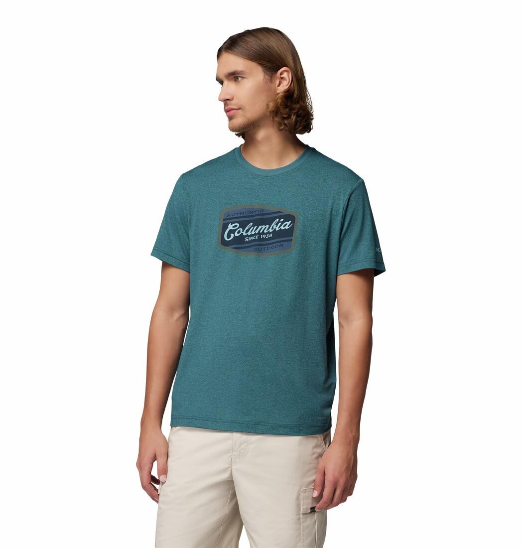 Tee Shirt de Randonnée Homme Columbia "Parsons Point SS Graphic Tee" Bleu 1/5