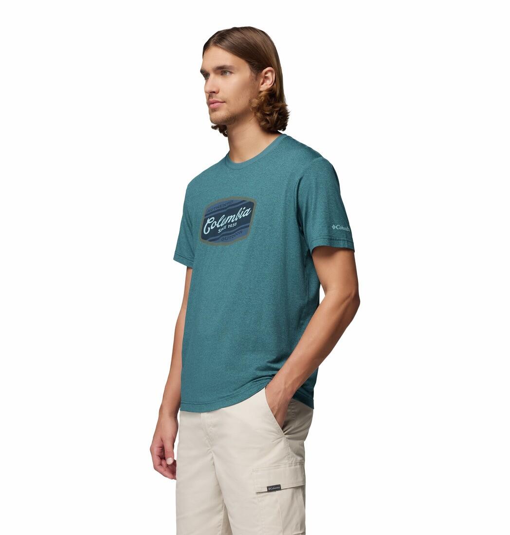 Tee Shirt de Randonnée Homme Columbia "Parsons Point SS Graphic Tee" Bleu 4/5