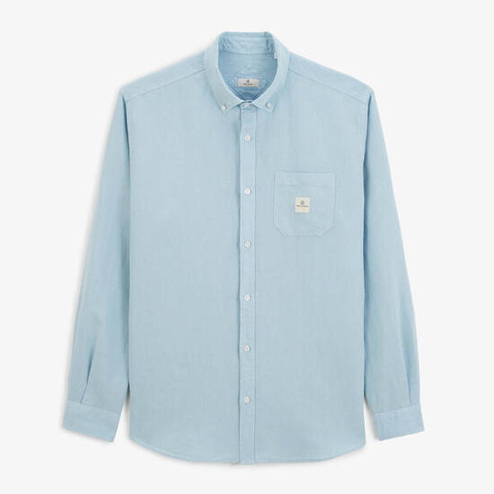 Chemise manches longues avec poche poitrine bleu celeste