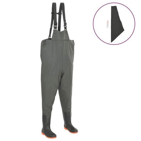 VidaXL waders avec bottes intégrées taille 44 vert