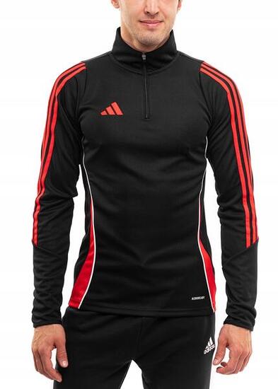 adidas Sweat 1/4 zip homme noir et rouge