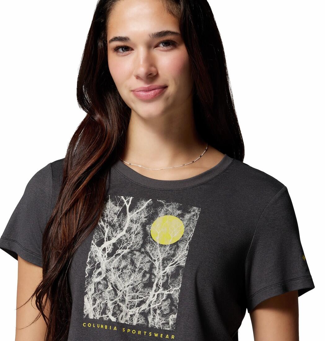 Tee Shirt de Randonnée Femme Columbia "Parsons Point SS Scoop Tee" Noir 3/5