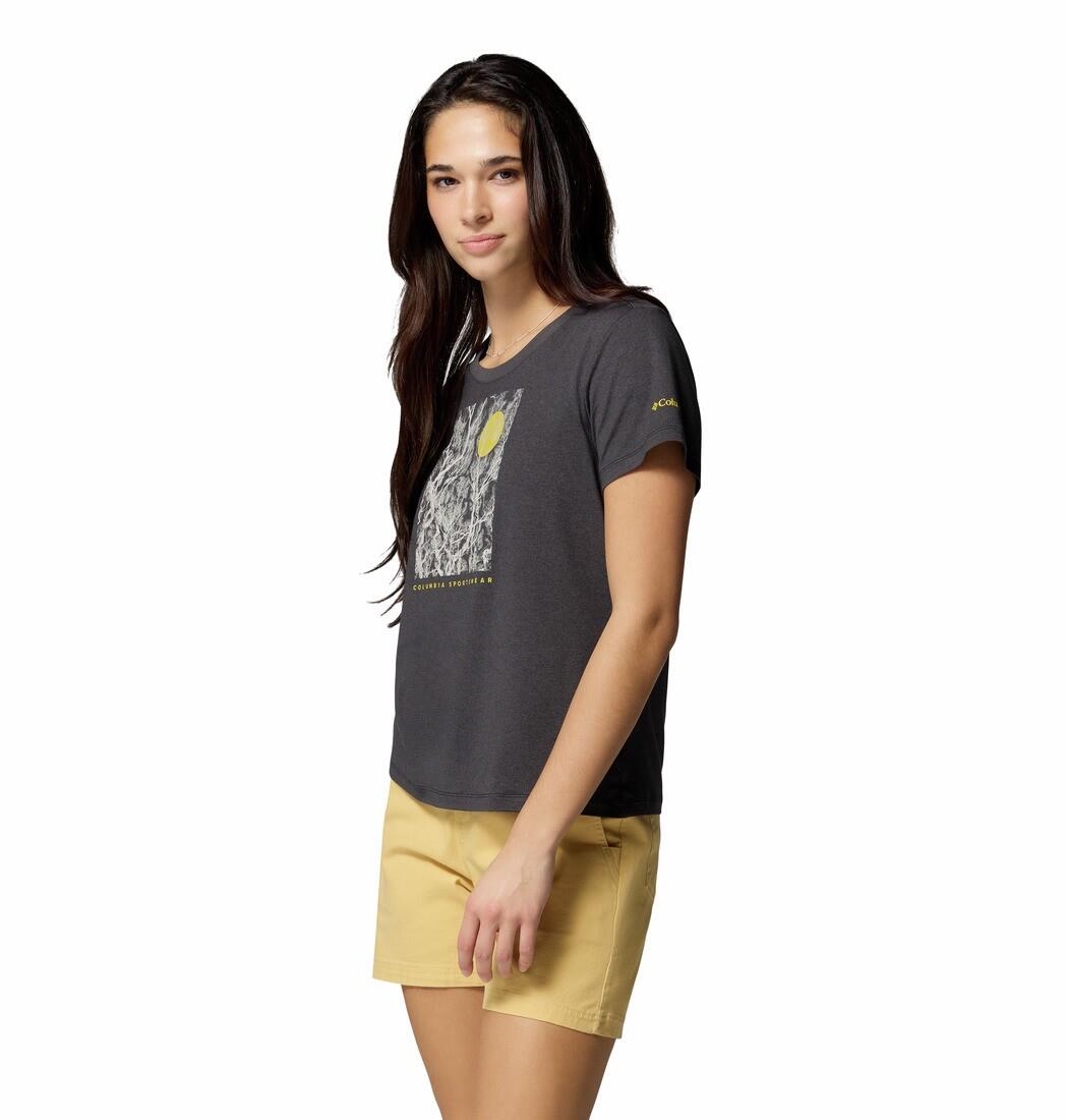 Tee Shirt de Randonnée Femme Columbia "Parsons Point SS Scoop Tee" Noir 4/5