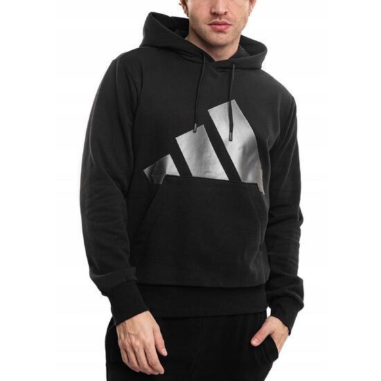Bluza Męska Z Kapturem adidas Sportowa Dresowa Hoodie Czarna roz. XS