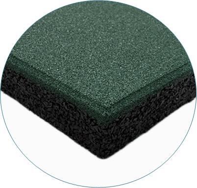 Loseta caucho CORE gimnasio y fitness 500x500x40 mm verde | Lestare 3/4