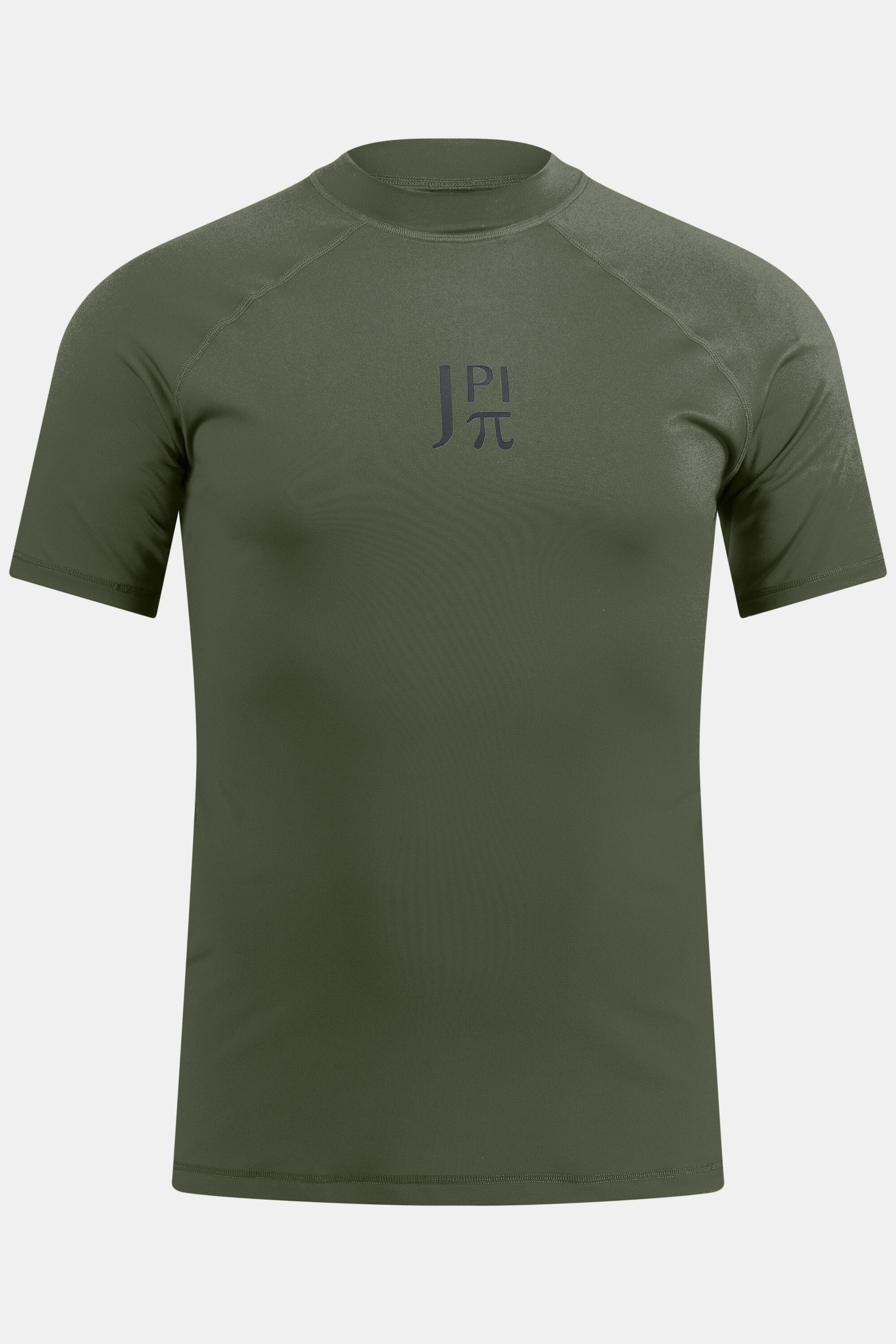 Heren Zwemmersshirt korte mouwen opstaande kraag UV-bescherming 3/4
