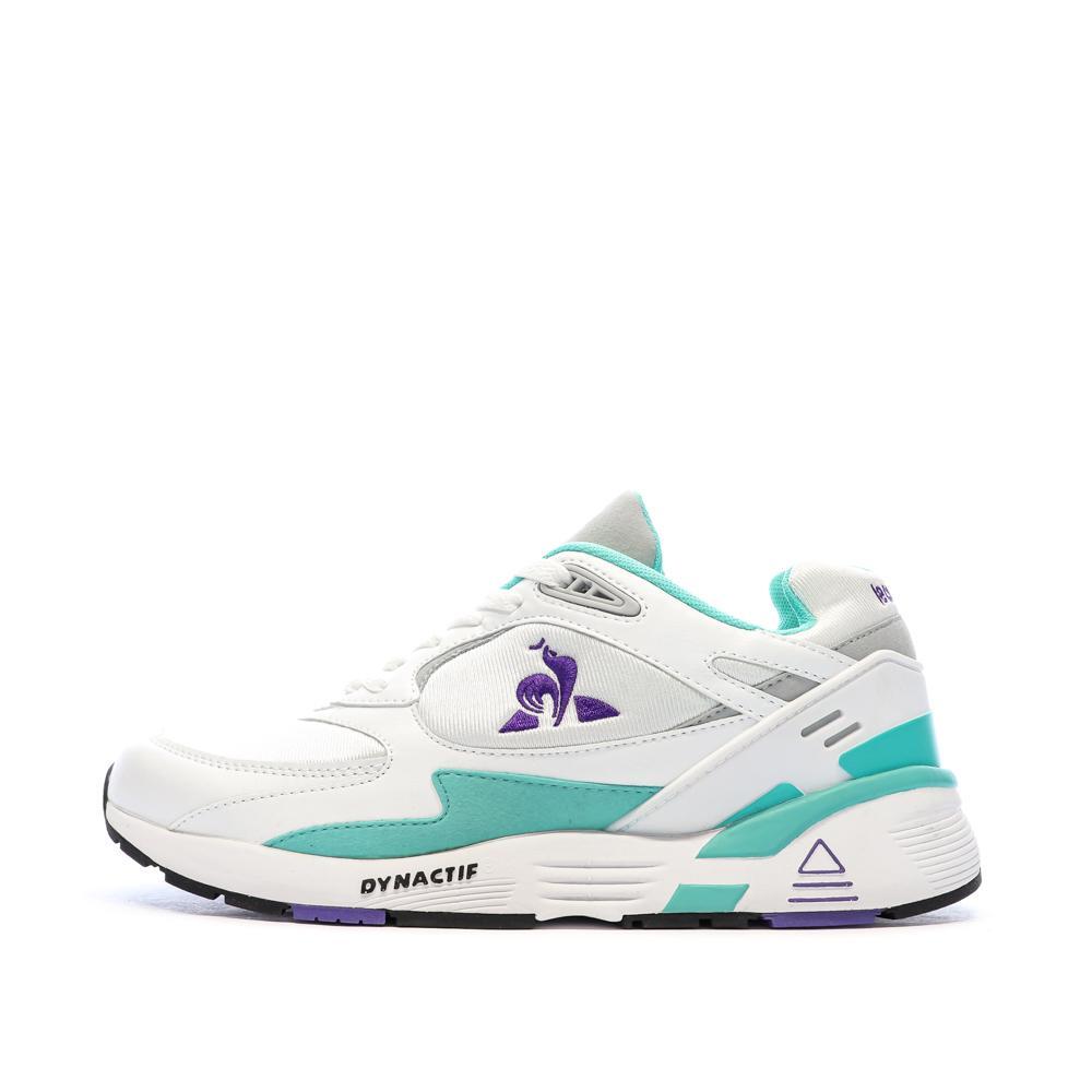 Le Coq Sportif Men's LCS R1100 Nineties White/Green/Purple Trainers