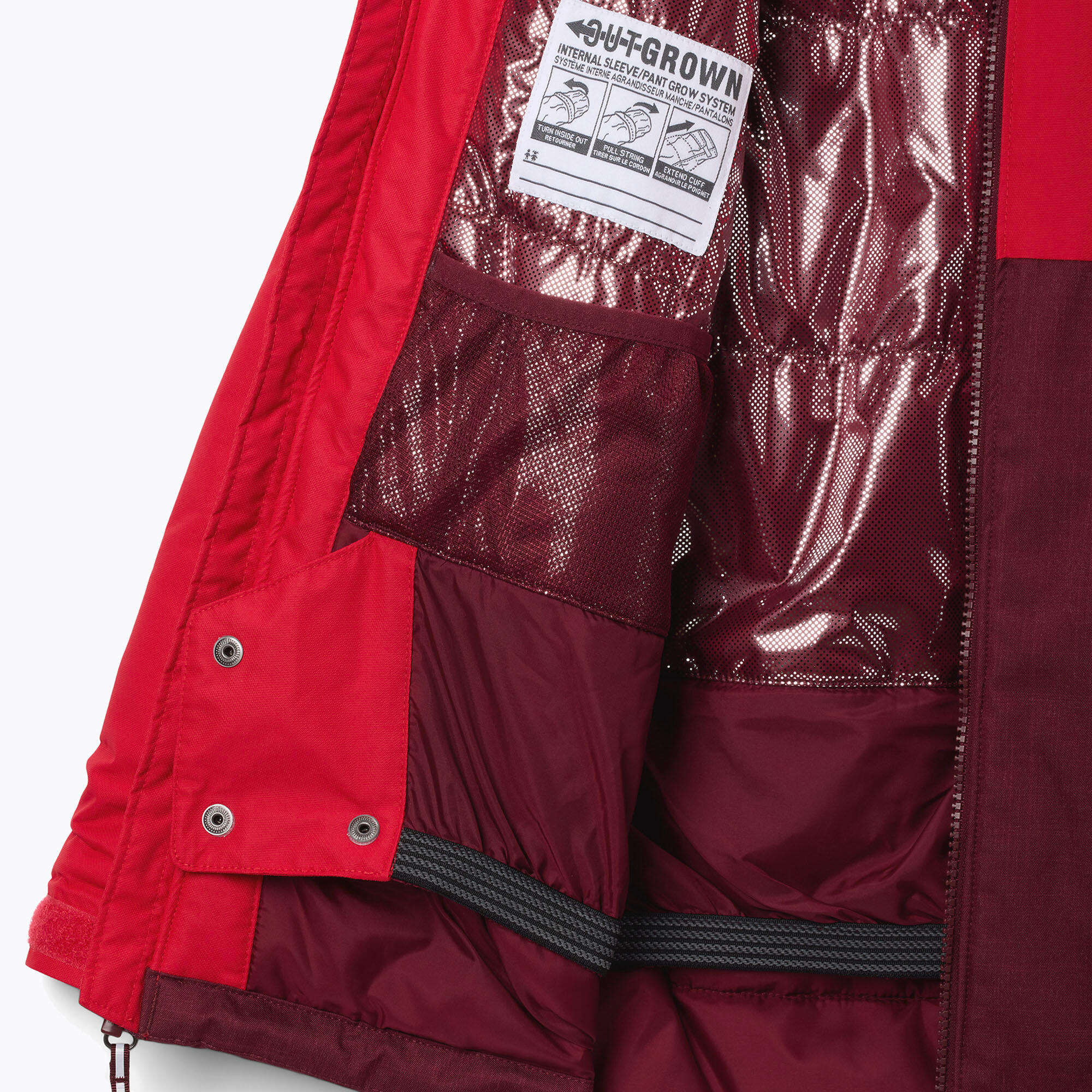 Chaqueta de esquí infantil Columbia Alpine Action III Rich Wine 3/4