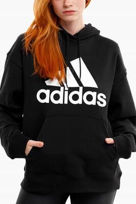 Adidas dameshoodie, katoen-polyester, zwart