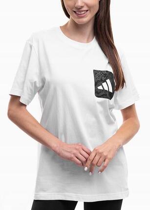 T-shirt femme adidas coton blanc - manches courtes, coupe regular