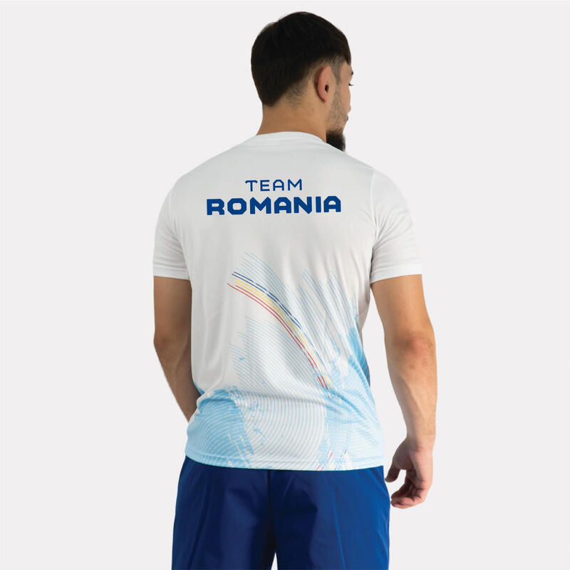Tricou Poly Alb TeamRomania PARIS24