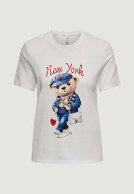 Crop top t-shirt onlmaeve life s/s reg tee cs jrs dames wit