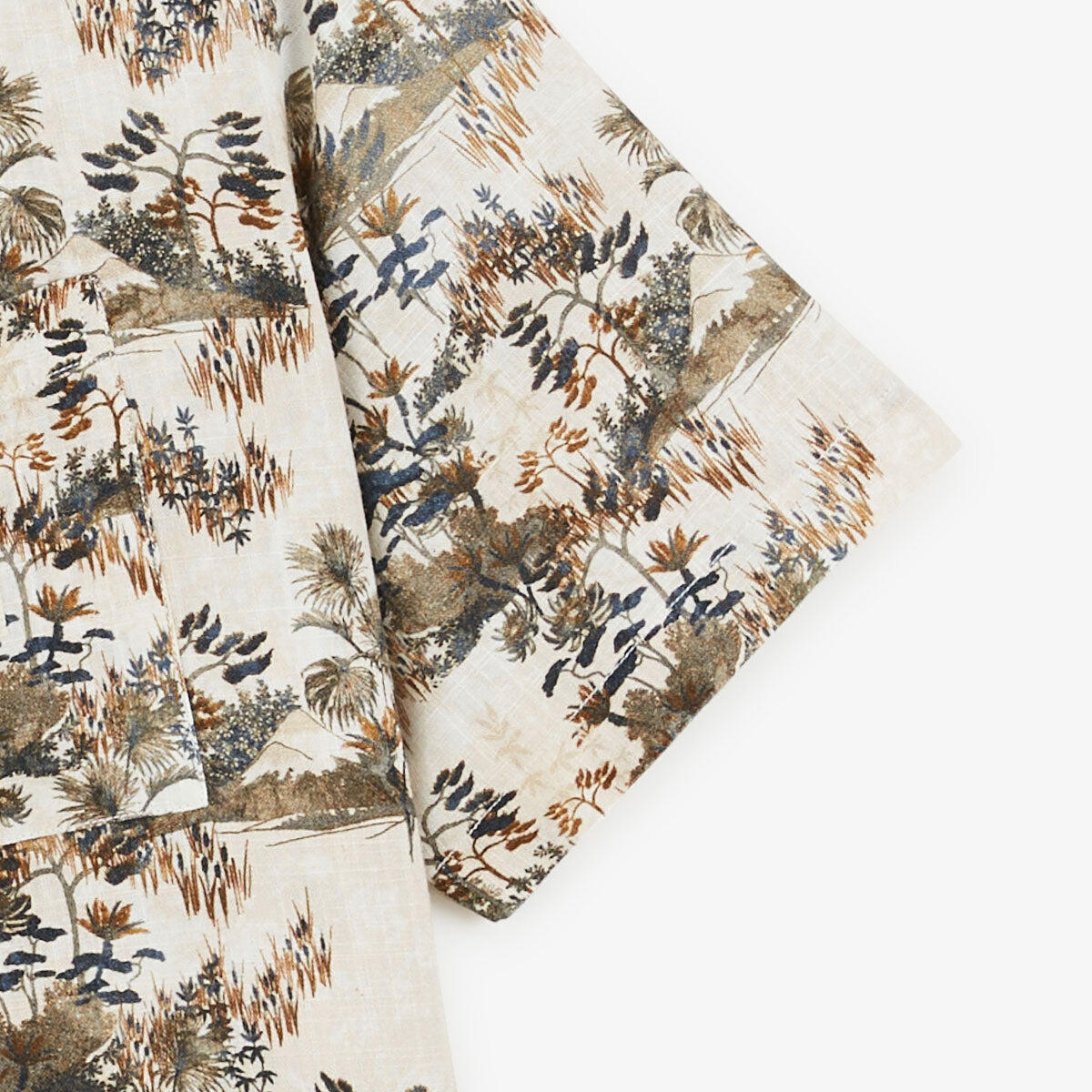 Camicia a maniche corte con stampa fogliame 4/4
