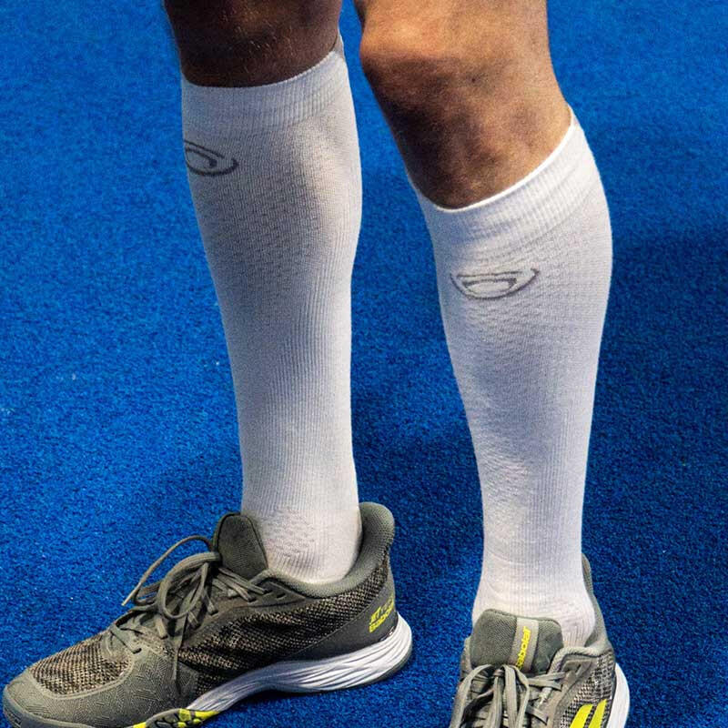 Chaussettes compression Padel Blanc/Gris 3/4