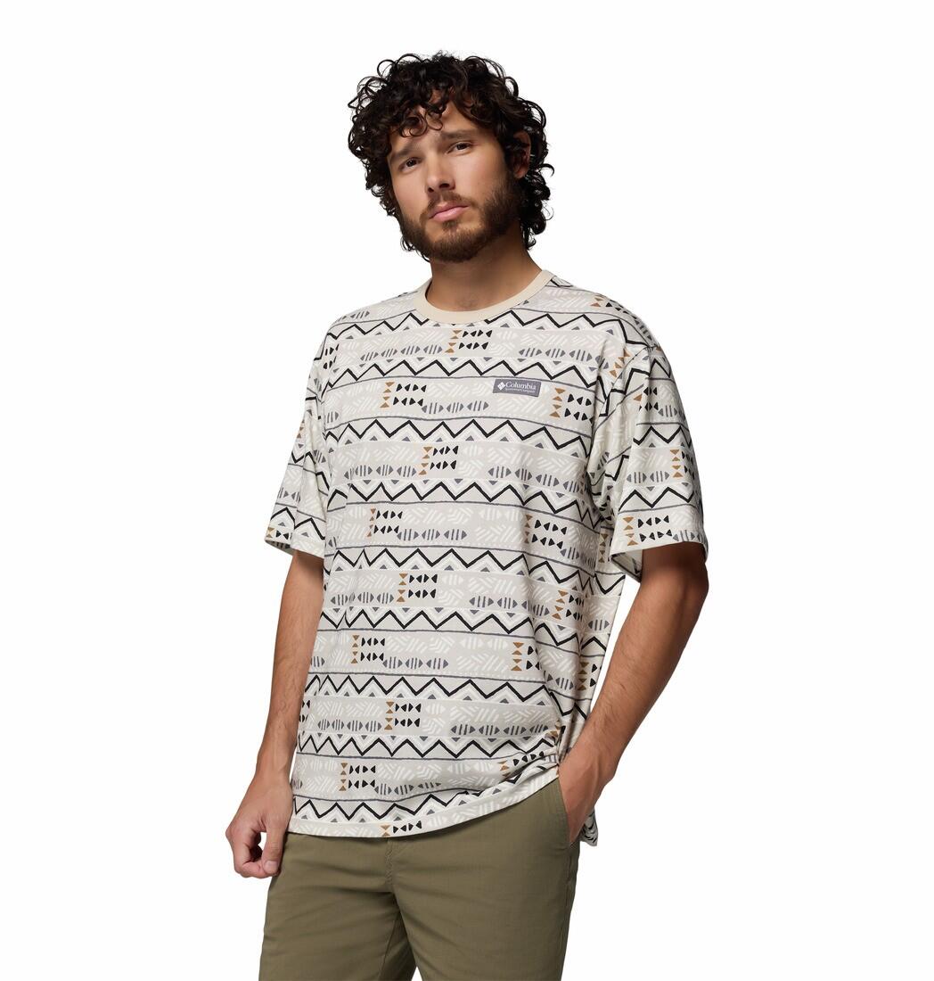 Tee Shirt Homme en Coton Columbia "CSC Heavyweight Printed Tee" Beige 3/5