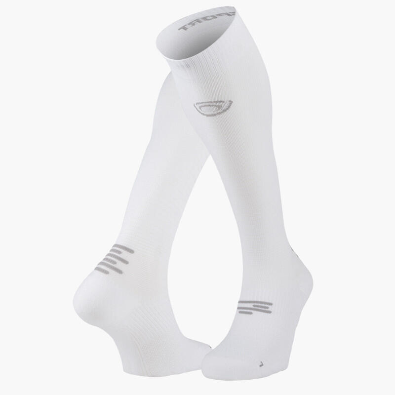 Chaussettes Run Marathon compression blanc/gris 1/3