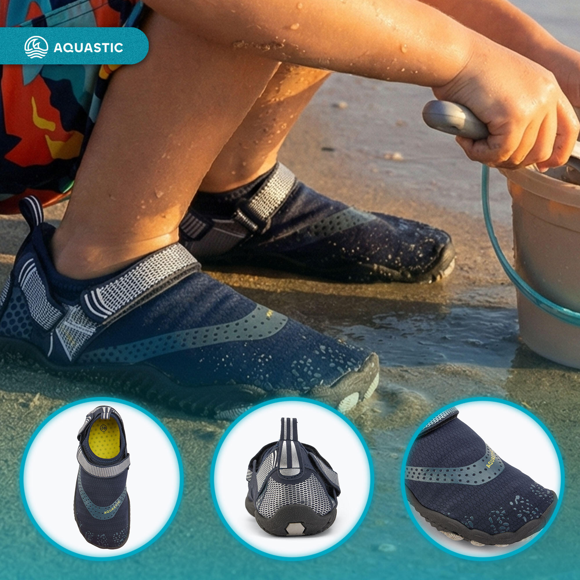 Chaussures d'eau pour enfants AQUASTIC Aqua 3/7