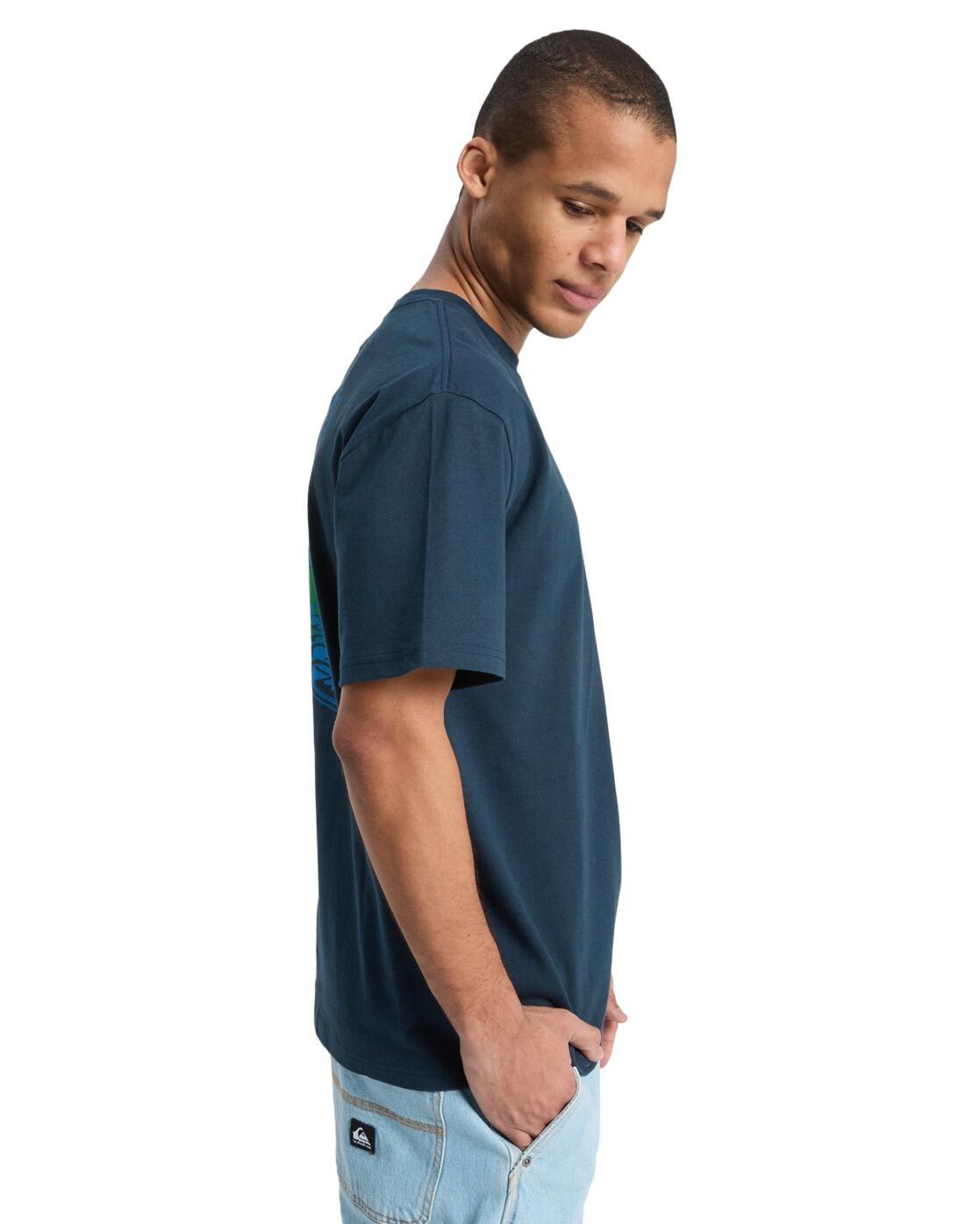 T-Shirt à manches courtes FLOWERS SURFING Bleu Homme 3/4
