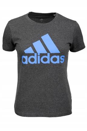ADIDAS t-shirt femme coton gris - manches courtes, col rond