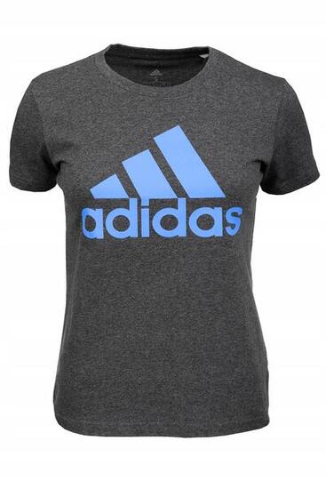 ADIDAS t-shirt femme coton gris - manches courtes, col rond