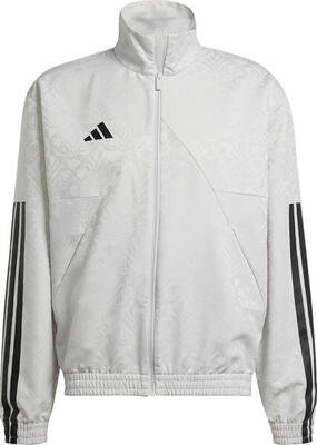 Adidas heren capuchonvest met rits wit - fleece gevoerd, heuplengte